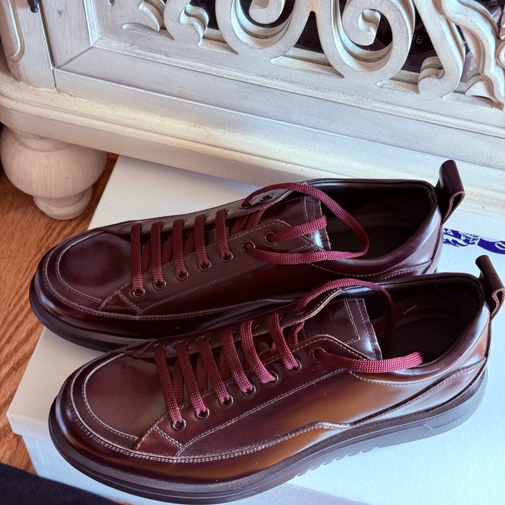 Giorgio Armani Men's Leather Sneakers casual shoes 10.5